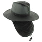 Safari Hat with Neck Cover Mesh Various Colours & Sizes - Olive / Small
