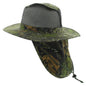 Safari Hat with Neck Cover Mesh Various Colours & Sizes - Hunting Green / Small