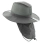 Safari Hat with Neck Cover Mesh Various Colours & Sizes - Dark Grey / Small