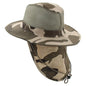 Safari Hat with Neck Cover Mesh Various Colours & Sizes - Desert Camo / Small