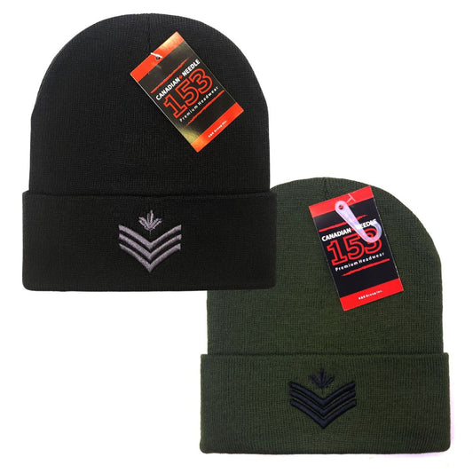 Sergeant Knit Toque - Cuff Black & Olive - Logo