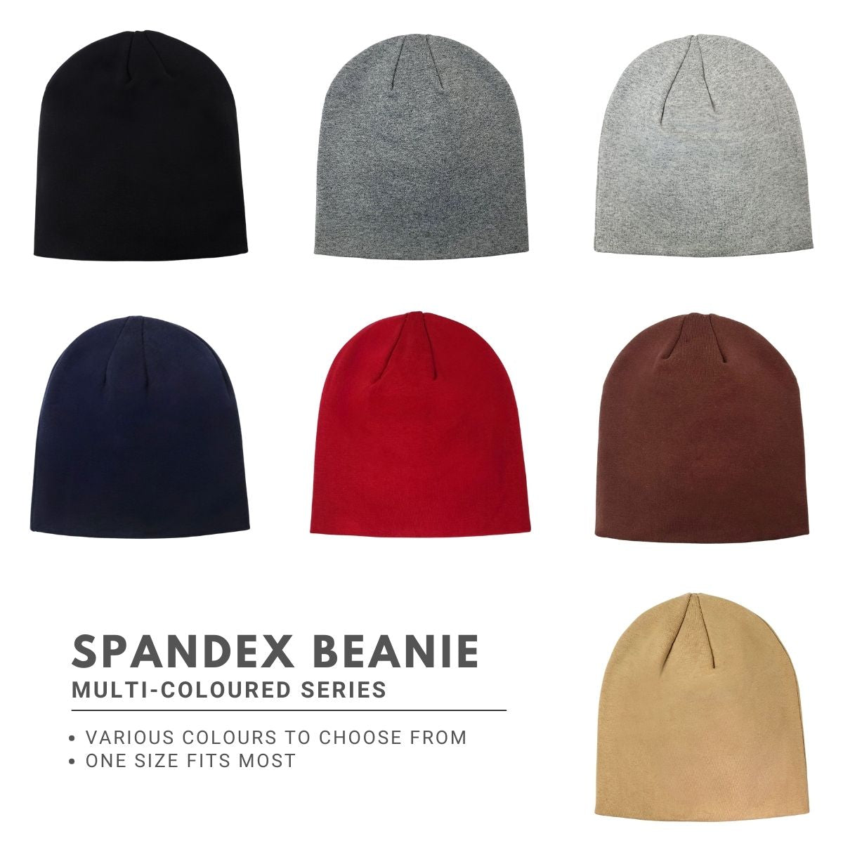 Spandex Beanie - Multi-Coloured No Cuff