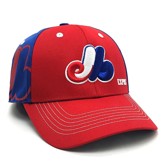 Montreal Expos Cap - Scale Red & Royal 2 Tone,1 969 Adjustable Velcro Closure SC2T - OSFA - MLB