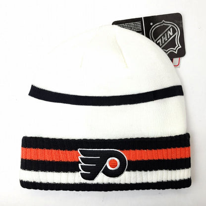 Philadelphia Flyers Knit Toque - FO White with Orange & Black Stripe - OSFA - NHL