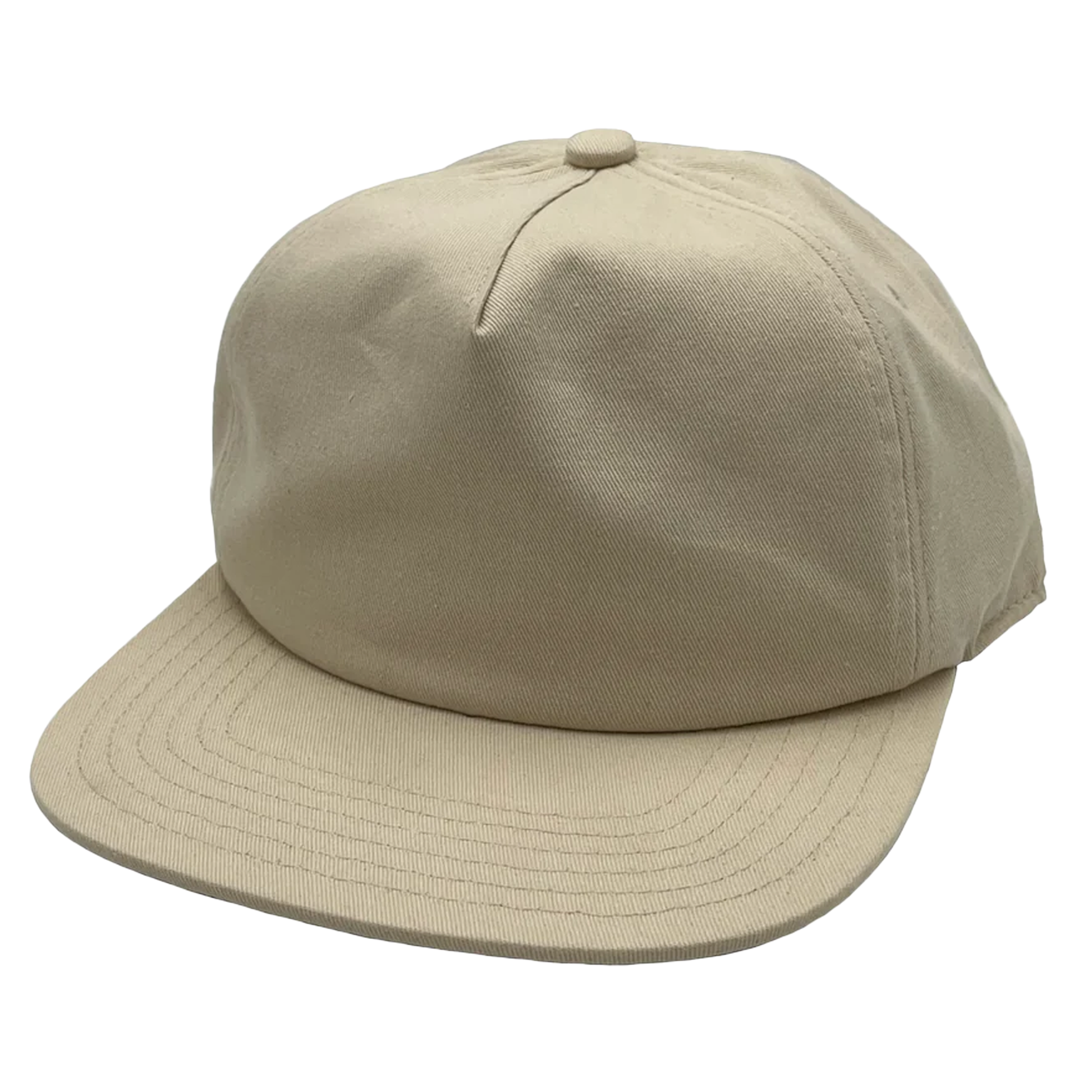 GNV-1040SB - 5 Panels Mid Profile Flat Bill - Stone / One Size - CAPS