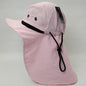 Outdoor Beach Hat with Neck Cover F006 Multi-Coloured Adjustable Water Resistant - Pink - Safari