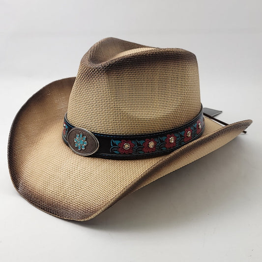 Natural Straw Cowboy Hat - ST127NT - OSFA