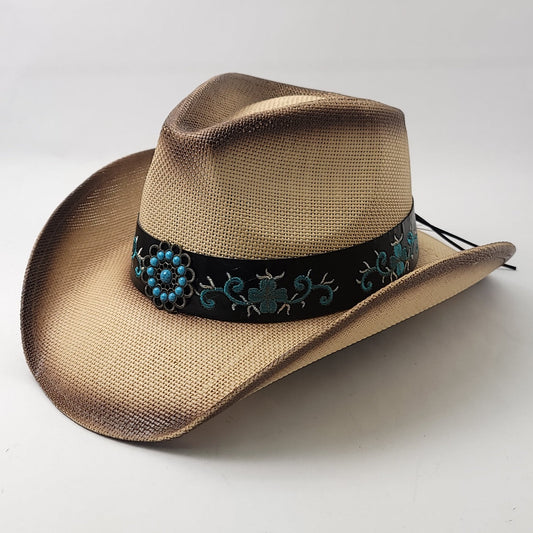 Natural Straw Cowboy Hat - ST124NT - OSFA