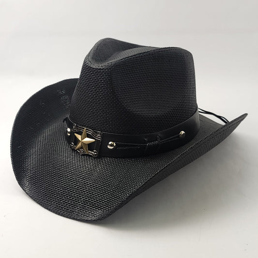Natural Straw Cowboy Hat - ST116BK Black - OSFA
