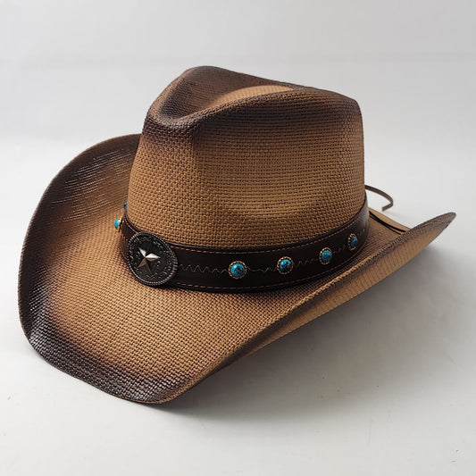Natural Straw Cowboy Hat - ST097BR Brown - OSFA
