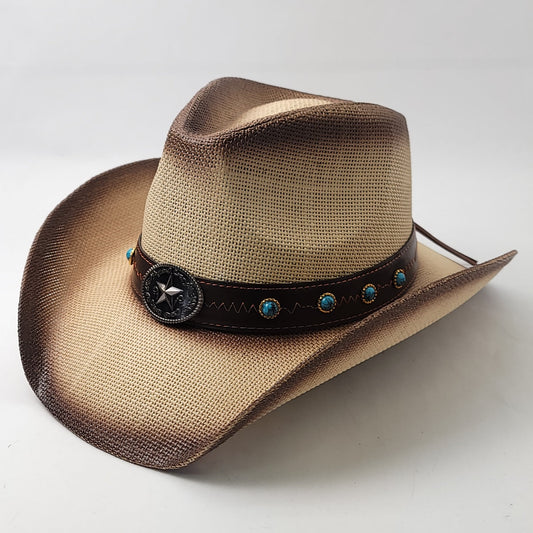 Natural Straw Cowboy Hat - ST097NT - OSFA