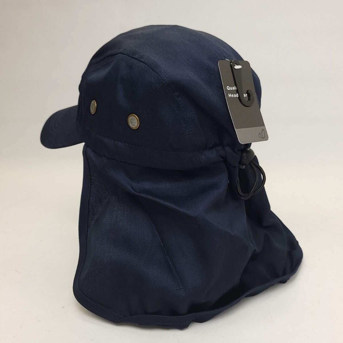 5 Panel Hiking Cap with Neck Cover Various Colours Adjustable - Navy / OSFA