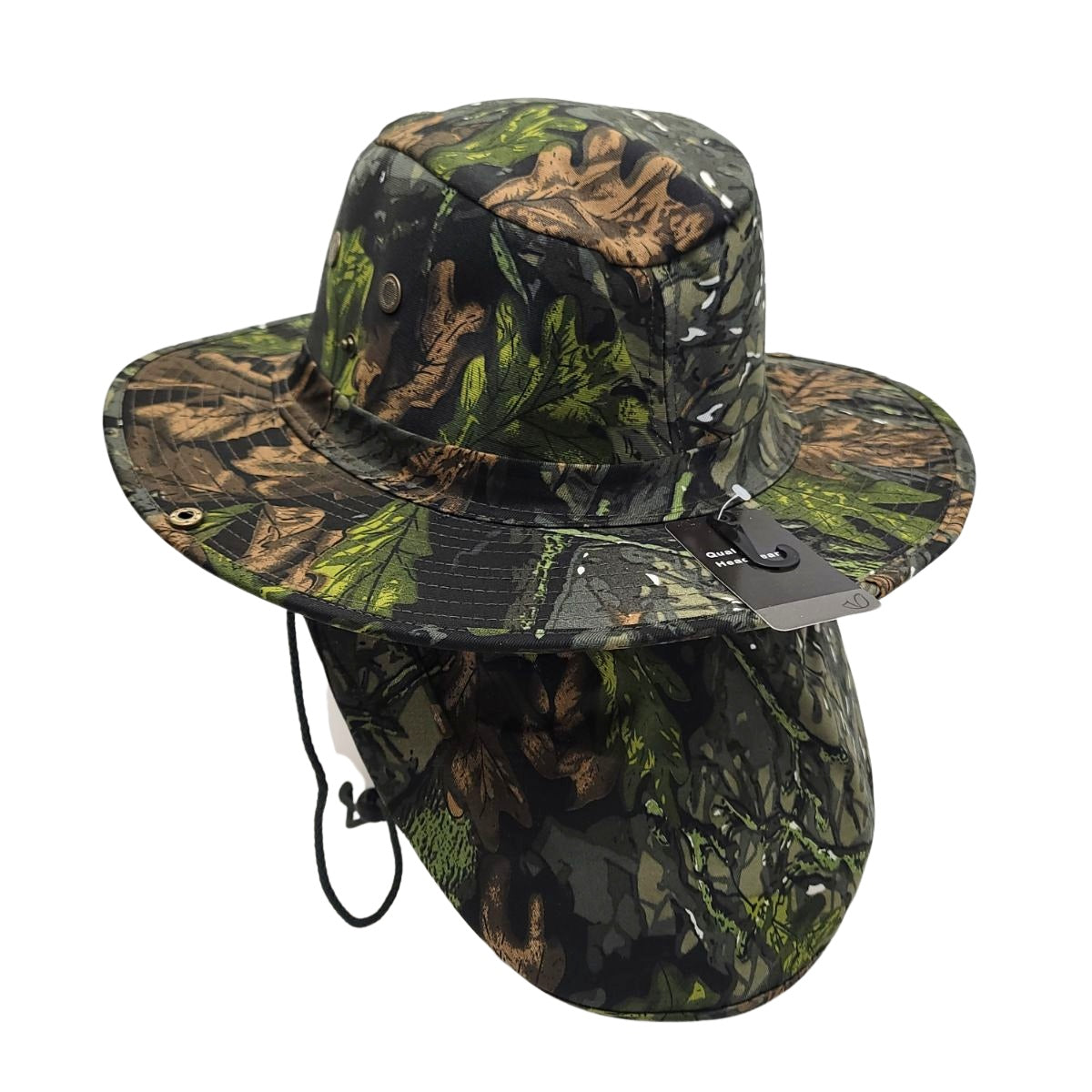 Safari Hat with Neck Cover Solid Various Colours & Sizes - Hunting Green / Small
