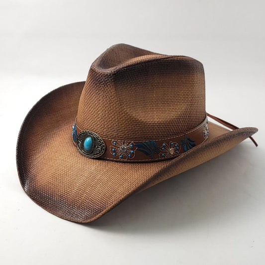 Natural Straw Cowboy Hat - ST133BR Brown - OSFA