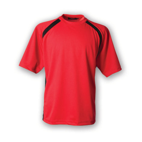 TS122 - Custom Two-toned crew neck pullover short sleeve t-shirt with raglan & shoulder inserts