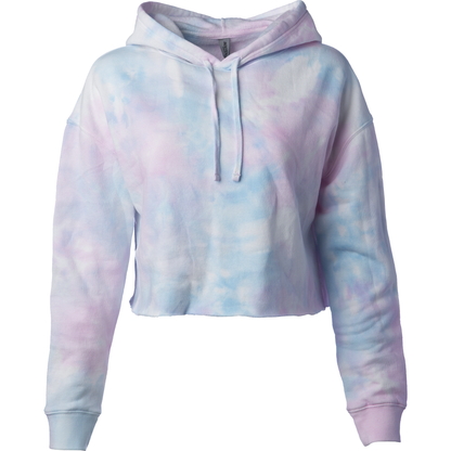 AFX64CRP - Women’s Lightweight Crop Hooded Pullover - Tie Dye Cotton Candy / XS - HOODIES