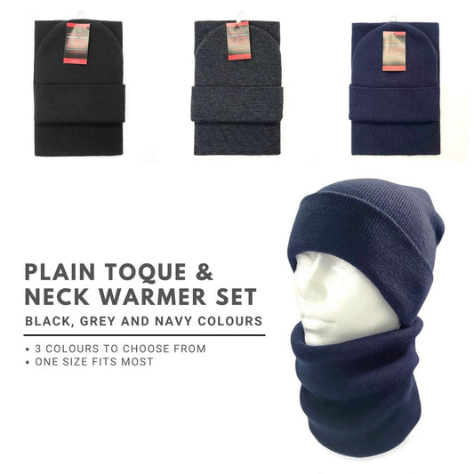 Plain Toque & Neck Warmer Set Multi-Coloured
