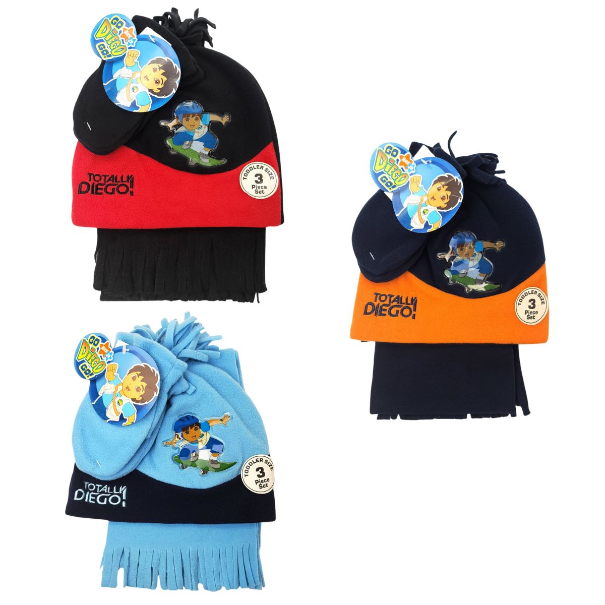 Toddler - Diego 3 pieces set Winter hat Mittens & Scarf Multi-Coloured - Character Knit Toque Set