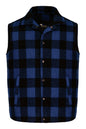 VT164 - Plaid Vest - Black/Royal / XS - Melton and Leather