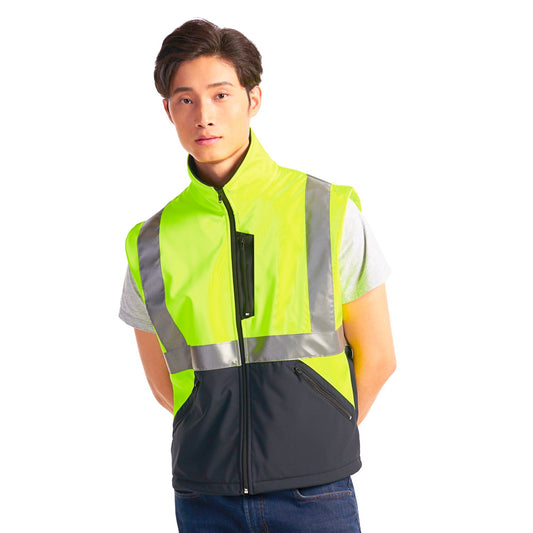 VT184 - Custom Mesh vest with velcro closure & 3M silver reflective tape - Workwear