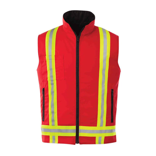 VT94 - Custom Solid vest with zip front closure & two-toned 3M reflective tape - Workwear