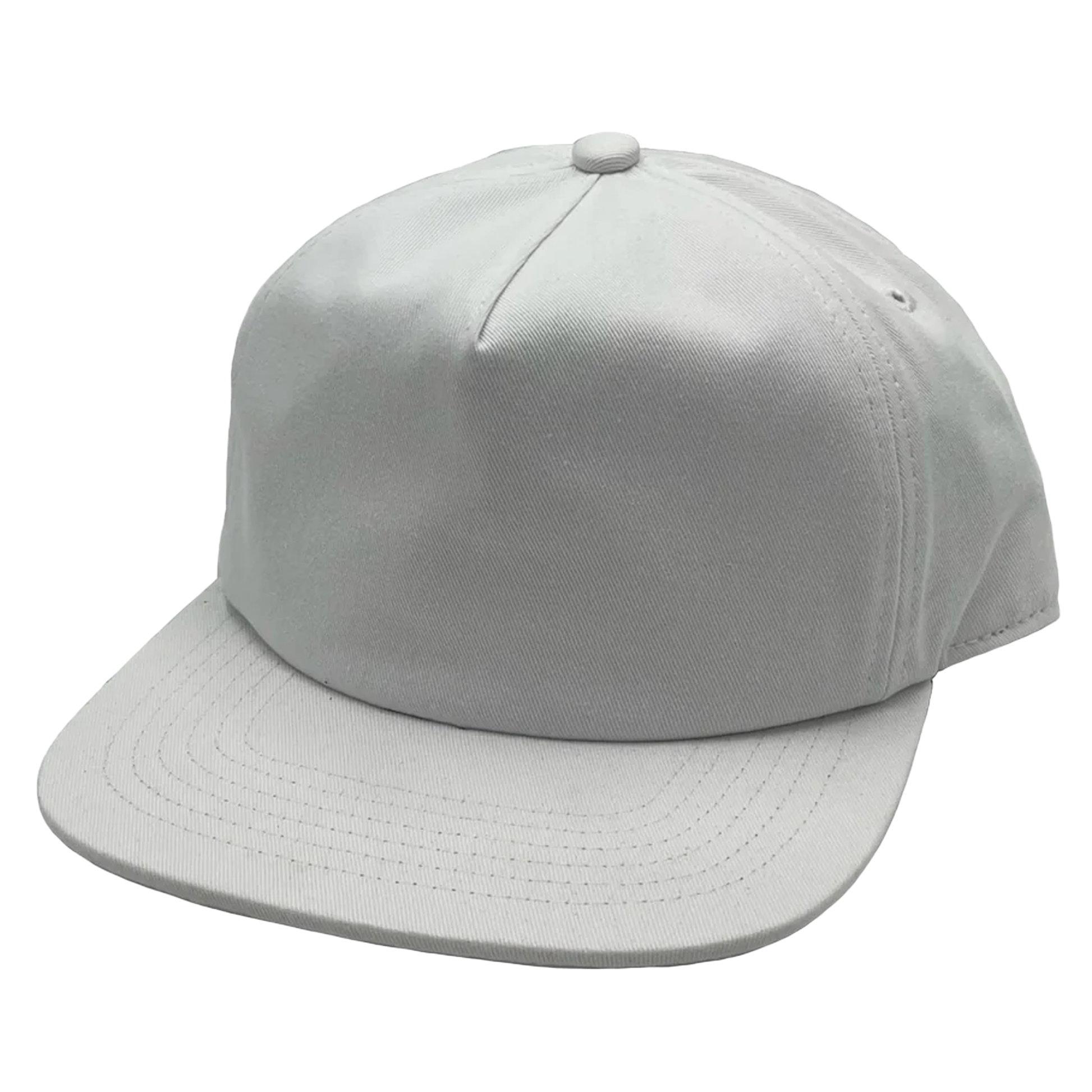 GNV-1040SB - 5 Panels Mid Profile Flat Bill - White / One Size - CAPS
