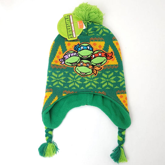 Toddler - Teenage Mutant Ninja Turtle Pom Laplander Beanie Hat - Character Knit Toque Set