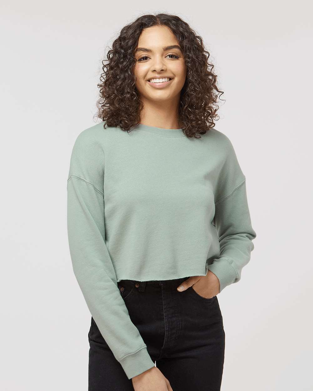 Independent Trading Co. Women's Lightweight Crop Crewneck Sweatshirt AFX24CRP