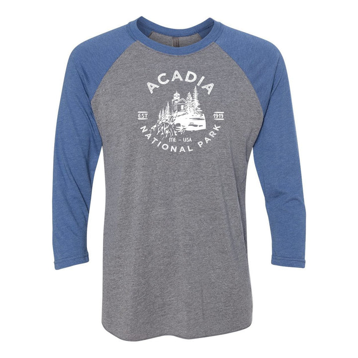 Acadia Lighthouse National Park Raglan - VRoyalSleeve Heather / S - Raglan