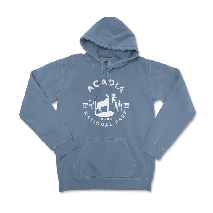 Acadia National Park Comfort Colors Hoodie - S / Blue Jean - hoodie