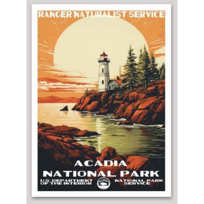 Acadia National Park WPA Sticker Large - sticker