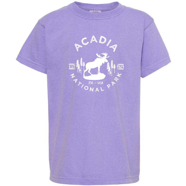 Acadia National Park Youth Comfort Colors T shirt - Violet / S - Youth