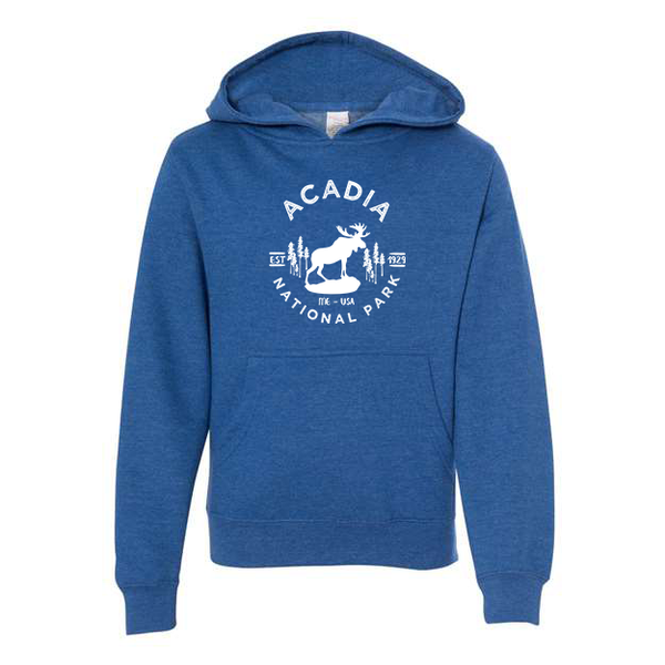 Acadia National Park Youth Hoodie Sweatshirt - S / Royal Heather - hoodie