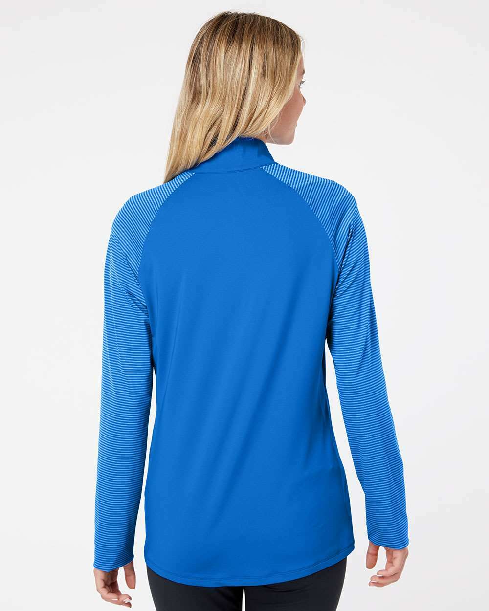 Quarter Zips-Adidas Women's Stripe Block Quarter-Zip Pullover A521-torontoscreenprinting.ca