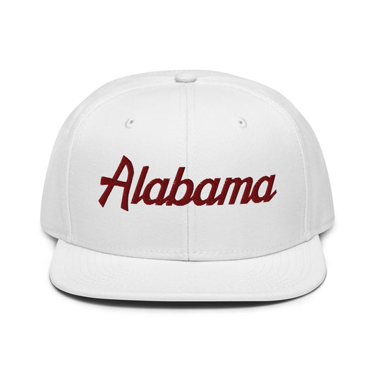 Alabama Vintage College Sports Script Flat Brim Bill Snapback Hat