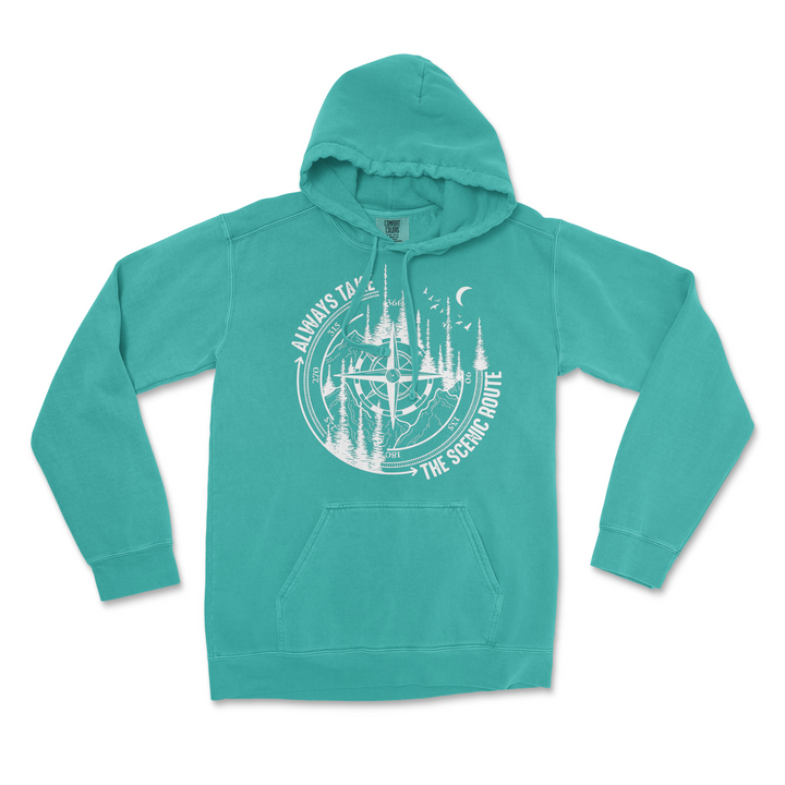 Always Take The Scenic Route National Park Comfort Colors Hoodie - S / Seafoam - hoodie