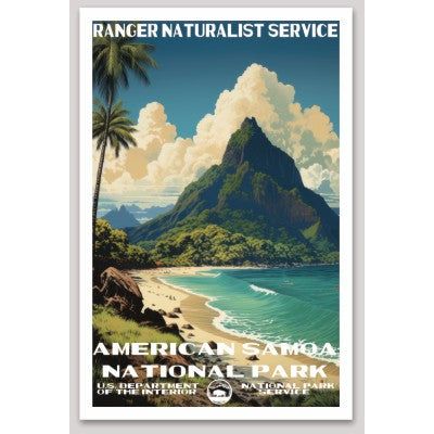 American Samoa National Park WPA Sticker Large - sticker