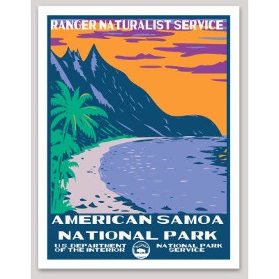 American Samoa National Park WPA Sticker Large - sticker