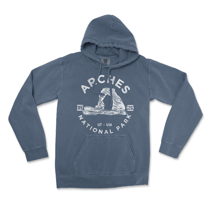 Arches National Park Comfort Colors Hoodie - S / Denim - hoodie