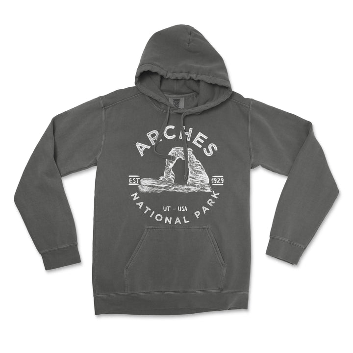 Arches National Park Comfort Colors Hoodie - S / Pepper - hoodie