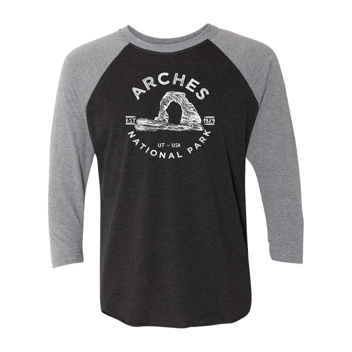 Arches National Park Raglan - HeatherSleeve Black / S - Raglan