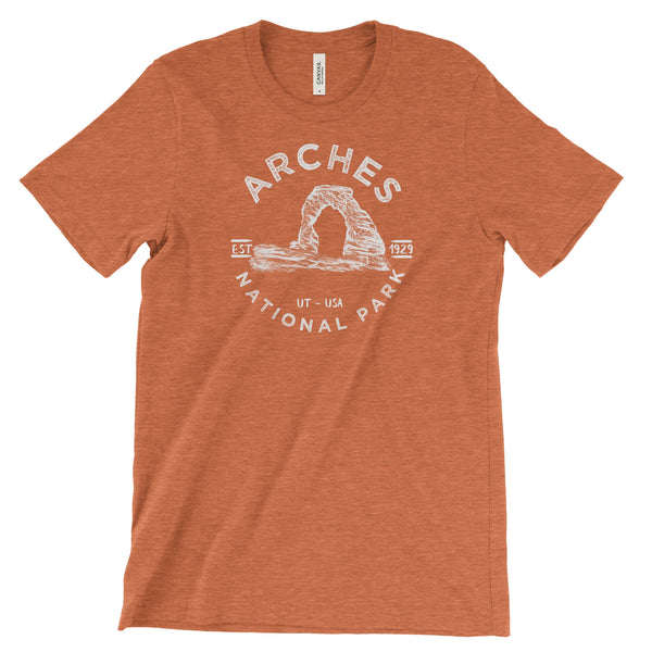 Arches National Park T shirt - Heather Orange / S - tshirt