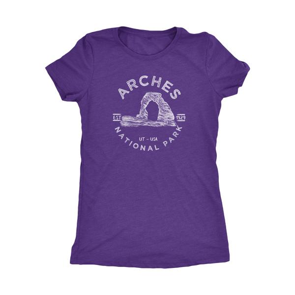 Arches National Park Women’s T shirt - Purple Rush / S - womens