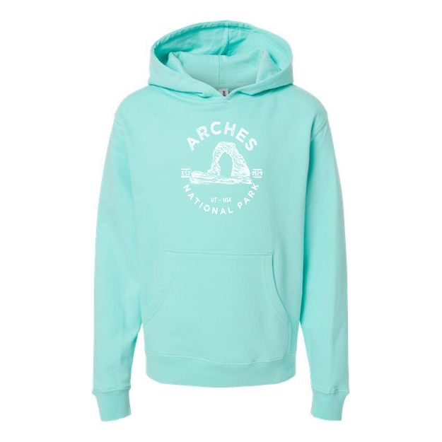 Arches National Park Youth Hoodie Sweatshirt - S / Mint - hoodie