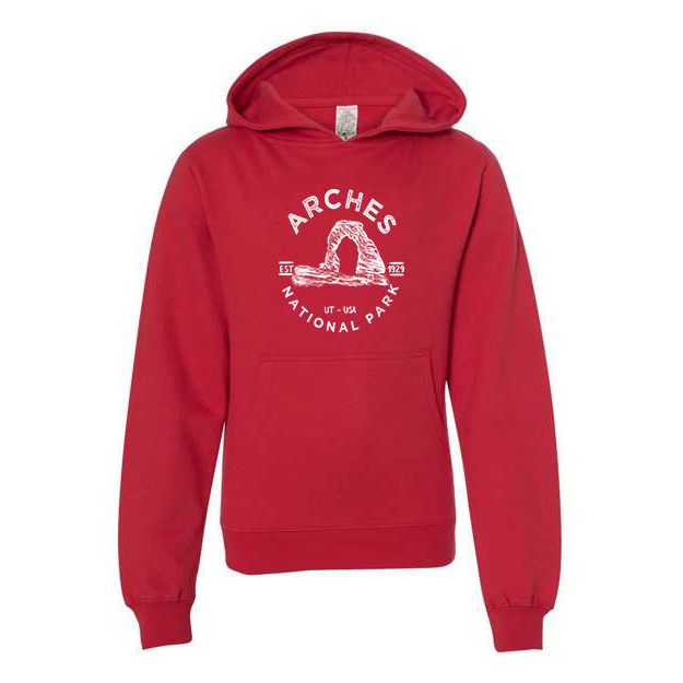 Arches National Park Youth Hoodie Sweatshirt - S / Red - hoodie