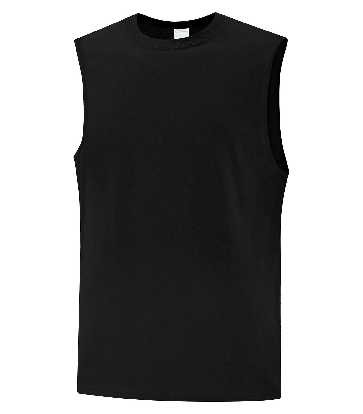 Atc Everyday Collection Cotton Sleeveless Tee ATC1002 - Black / S - T-Shirts & Activewear