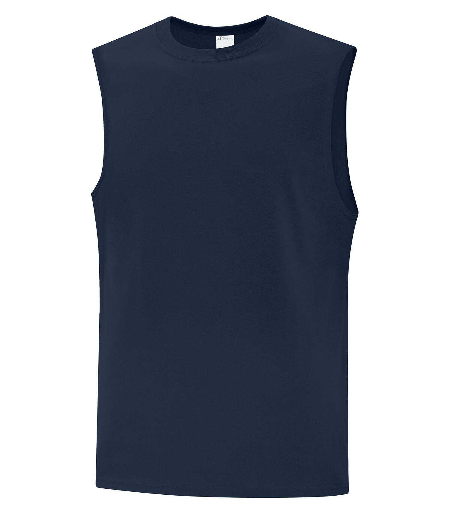 Atc Everyday Collection Cotton Sleeveless Tee ATC1002 - Navy / S - T-Shirts & Activewear