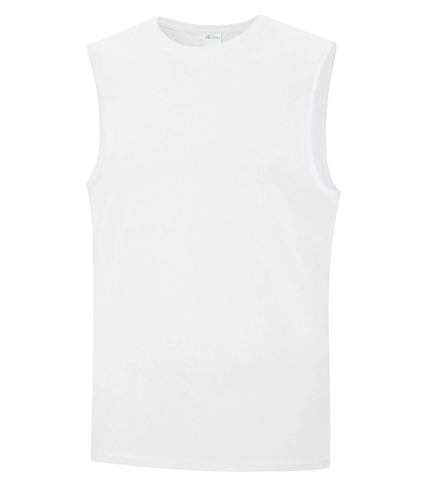 Atc Everyday Collection Cotton Sleeveless Tee ATC1002 - White / S - T-Shirts & Activewear