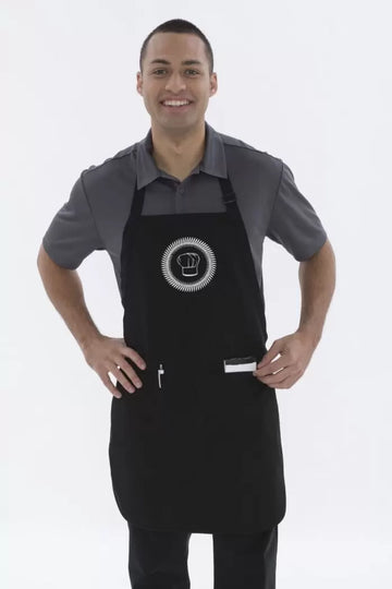 ATC™ Everyday Full Length Apron with Soil Release Finish Durable 100% Cotton Protection - Black - Aprons