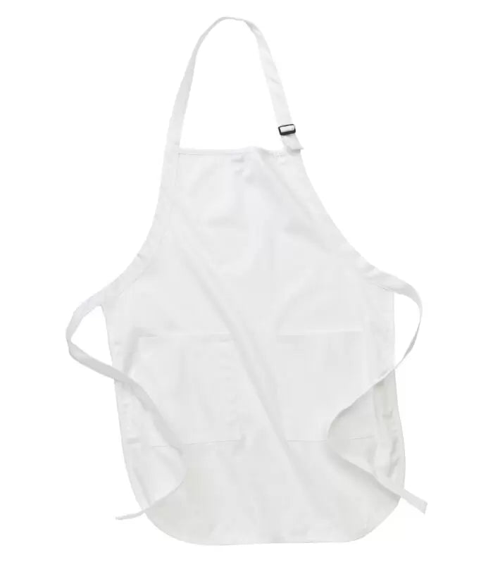 ATC™ Everyday Full Length Apron with Soil Release Finish Durable 100% Cotton Protection - White - Aprons